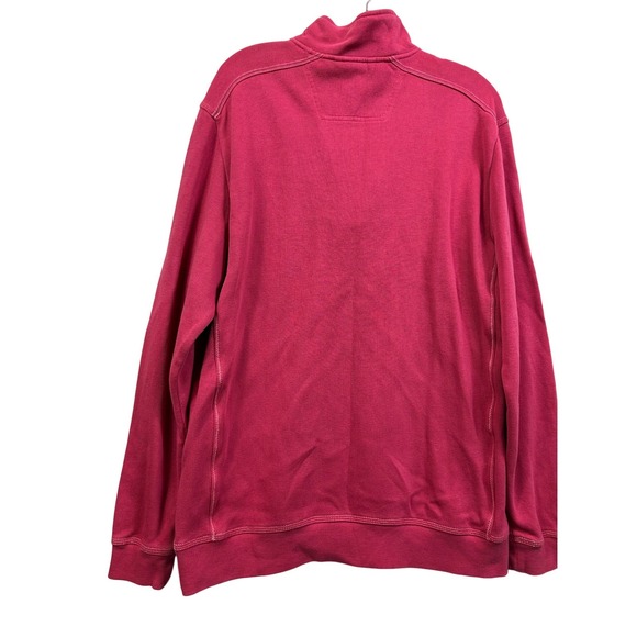 Tommy Bahama Men's 1/4 Zip Pullover Sweatshirt coral Pink size Large Cotton Logo - Picture 2 of 12